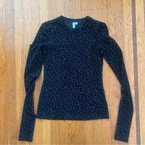 & Other Stories Black Leopard Print Top